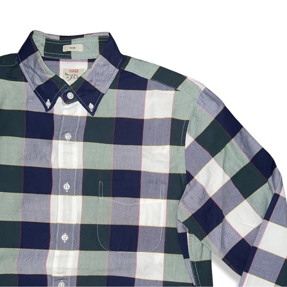 J. Crew Men’s Slim All Cotton Oxford Shirt Buffalo Check - Picture 6 of 13